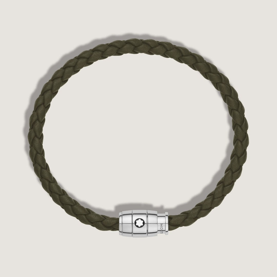 Montblanc 3-Ring-Stahlarmband und Meisterstück Kaki-Leder, Größe L 13600568