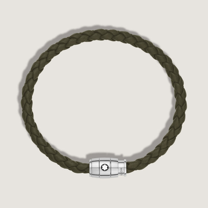 Montblanc 3-Ring-Stahlarmband und Meisterstück Kaki-Leder, Größe L 13600568