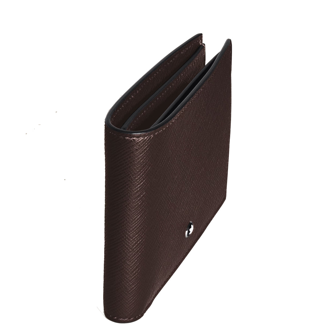 Montblanc portemonnee met 8 zakken in Sartorial leer ebbenhout kleur 223023