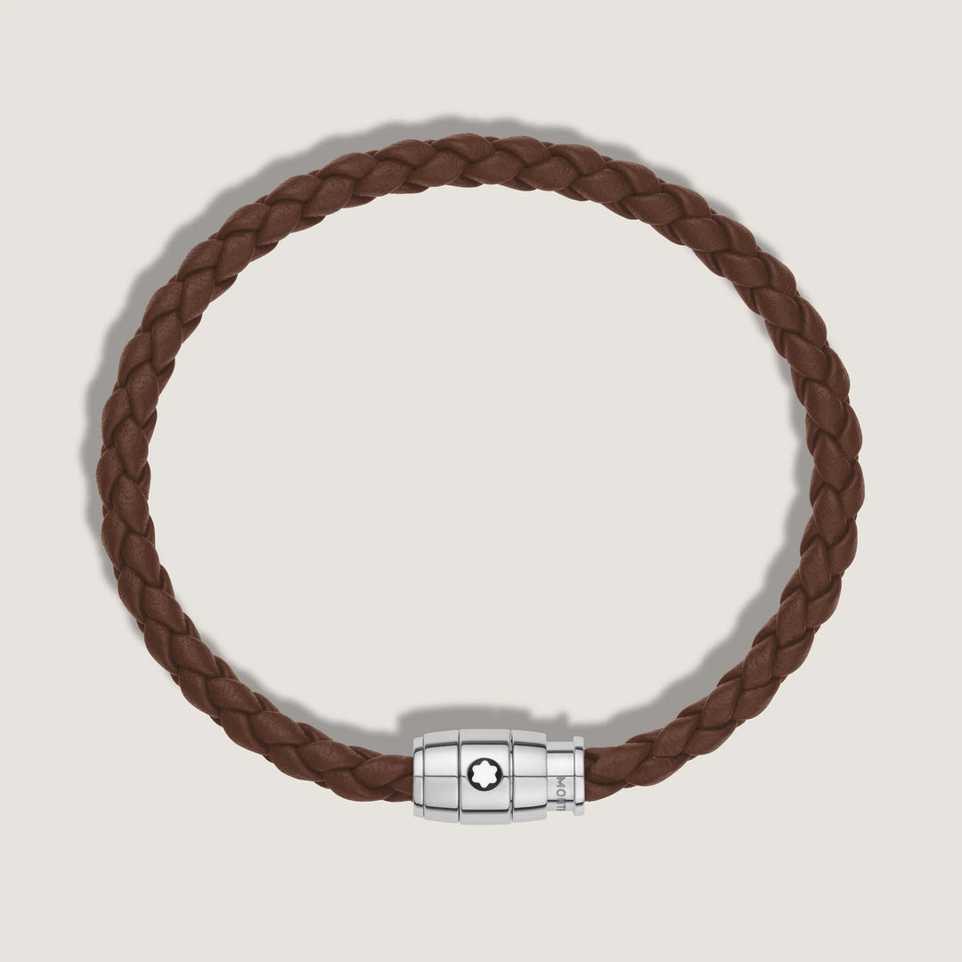 Montblanc 3-Ring-Stahlarmband und Meisterstück Brown Fawn-Leder, Größe L 13600268