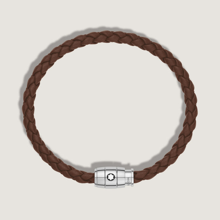 Montblanc 3-Ring-Stahlarmband und Meisterstück Brown Fawn-Leder, Größe L 13600268