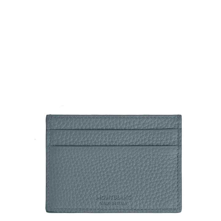 Montblanc 5-pocket kaarthouder in ijsblauw generfd leer 223033