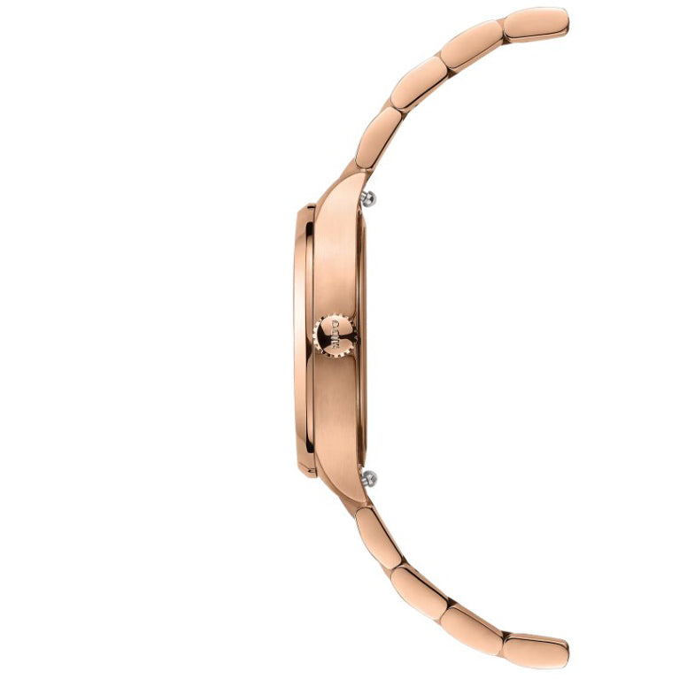 Mido Multifort TV 28 mm bruin quartz staal rosé goud PVD afwerking M049.110.33.296.00