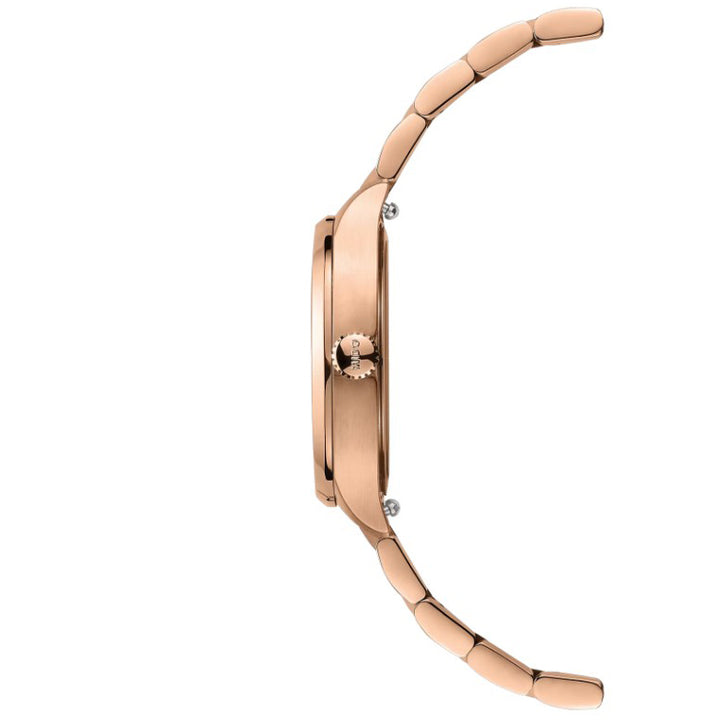Mido Multifort TV 28 mm bruin quartz staal rosé goud PVD afwerking M049.110.33.296.00