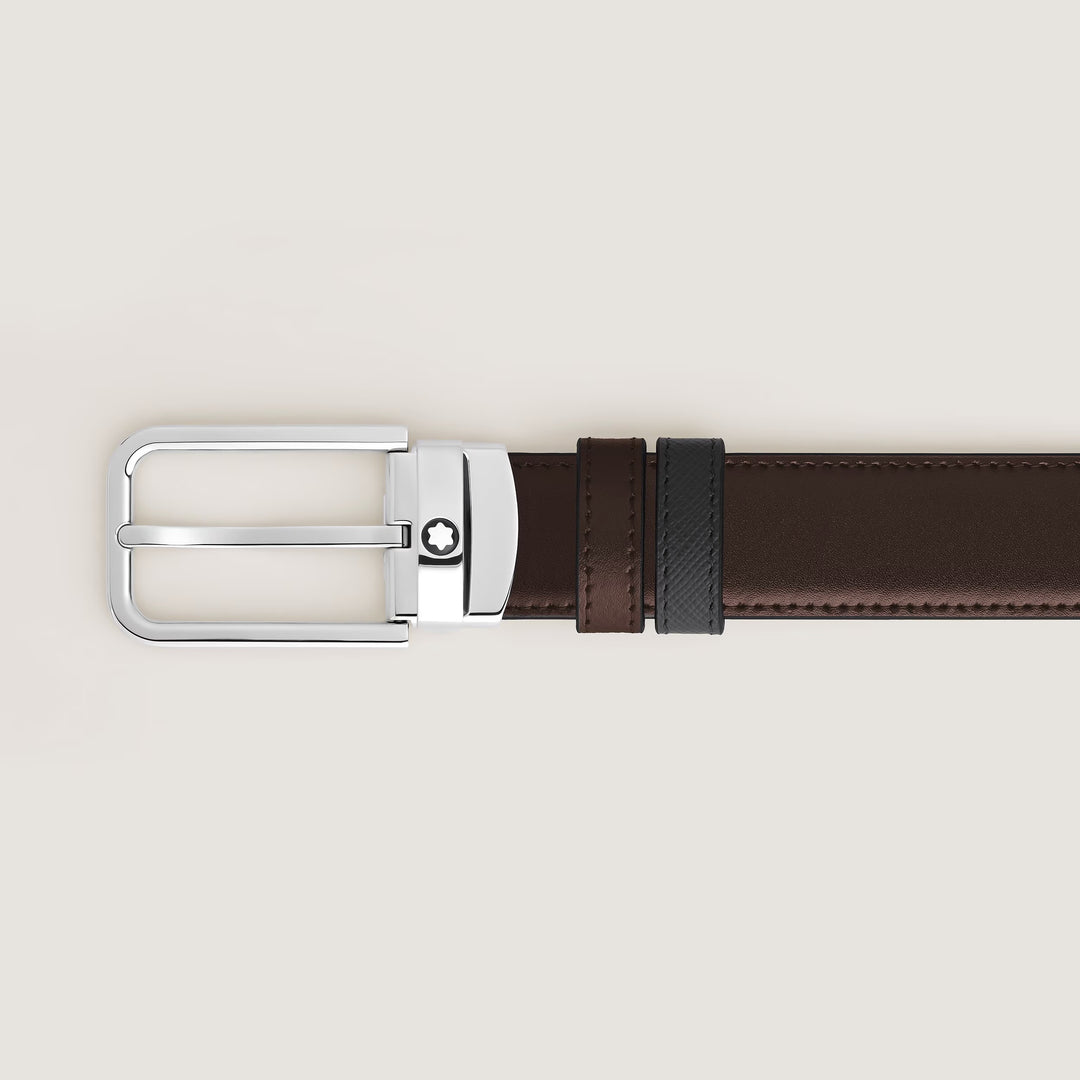Montblanc Wendegürtel, 30 mm, Schwarz/Ebenholz, rechteckige Schnalle aus Sartorial-Leder 223413