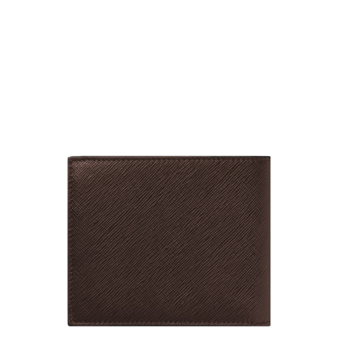 Montblanc portemonnee met 8 zakken in Sartorial leer ebbenhout kleur 223023