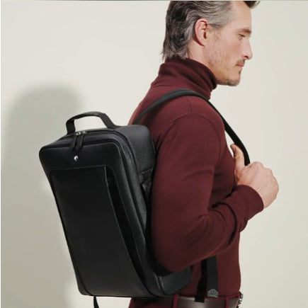 Montblanc rectangular backpack Companion tweed blue 222875