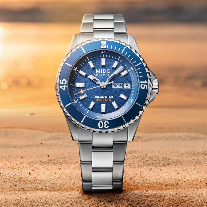 Mido horloge Ocean Star 200 41mm blauw automatisch staal M026.930.11.041.00