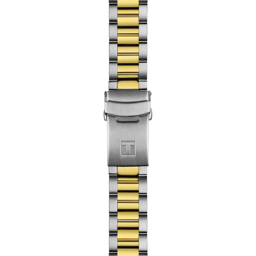 Tissot SeaStar 1000 GMT Kijk 40 mm zwarte kwarts stalen afwerking PVD Gold Gold T120.852.22.051.00