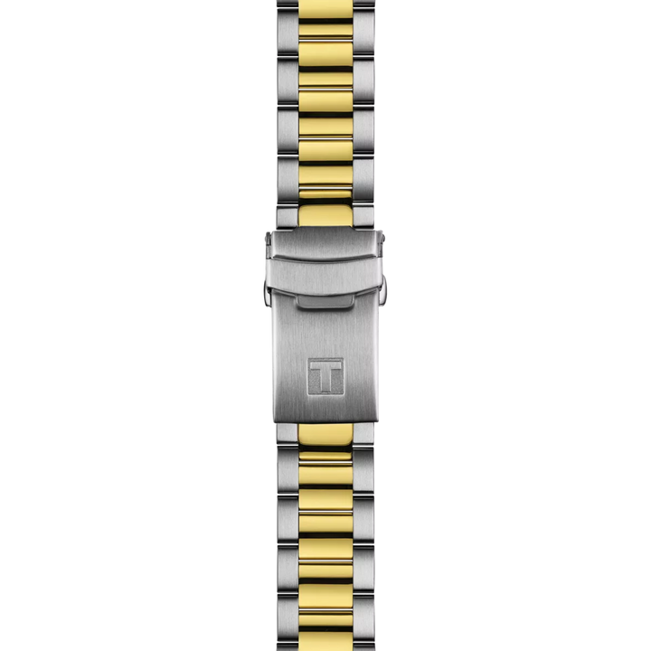 Tissot SeaStar 1000 GMT Kijk 40 mm zwarte kwarts stalen afwerking PVD Gold Gold T120.852.22.051.00