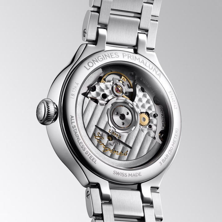 Longines Primaluna Moonphase watch 34mm silver automatic steel L8.126.4.71.6