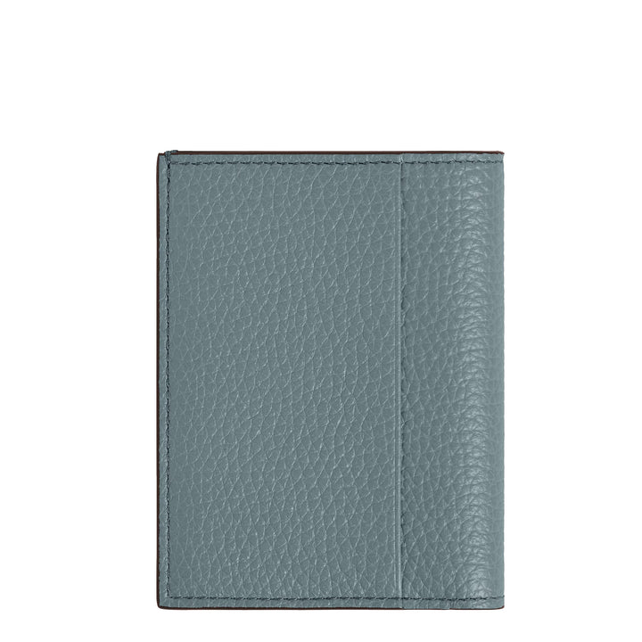 Montblanc mini wallet 4 pockets ice blue grained leather 222997