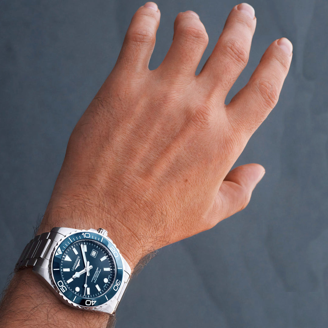 Longines Hydroconquest 42mm blue automatic steel watch L3.788.4.96.6