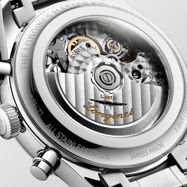 Longines watch Master Collection Chrono Moonphase 41mm silver automatic steel L2.962.4.73.6