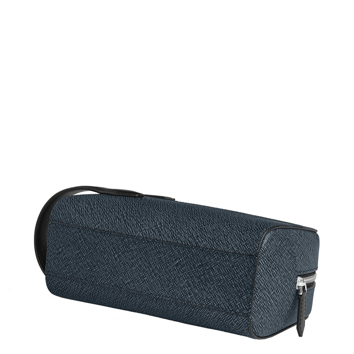 Montblanc Sartorial blauwe tweed clutch 220339