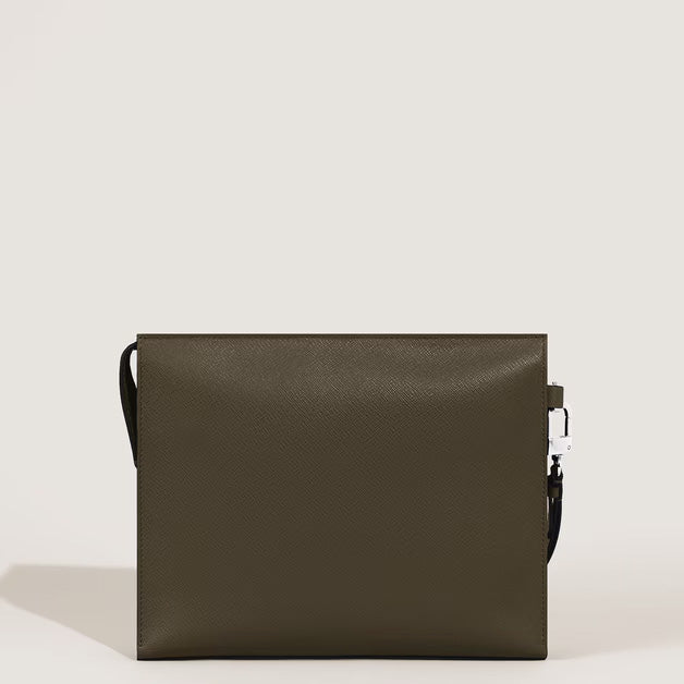 Montblanc Sartorial Kaki leren clutch 221566