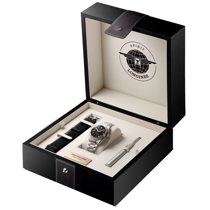 Longines watch Spirit Zulu Time 1925 39mm automatic black gold steel L3.803.5.53.6