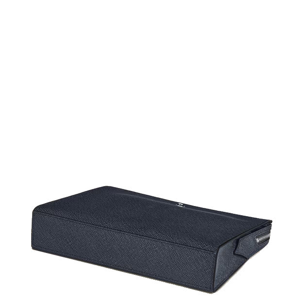 Montblanc blaue Tweed-Clutch 220428