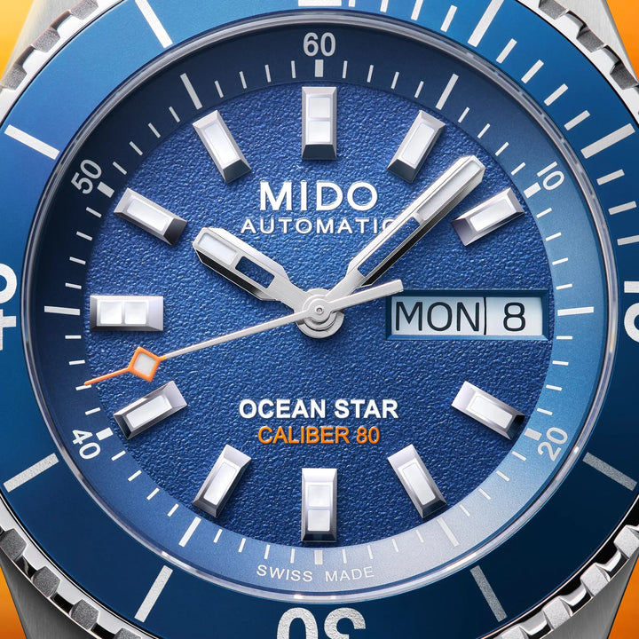 Mido horloge Ocean Star 200 41mm blauw automatisch staal M026.930.11.041.00