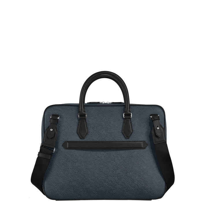 Montblanc Sartorial medium document bag blue tweed 220332