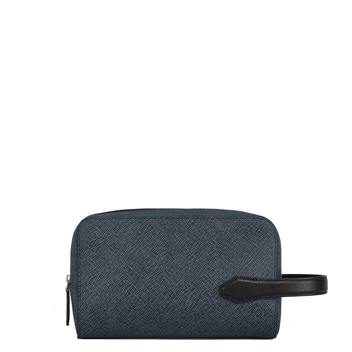 Montblanc Sartorial blauwe tweed clutch 220339