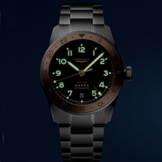 Longines watch Spirit Zulu Time 1925 39mm automatic black gold steel L3.803.5.53.6