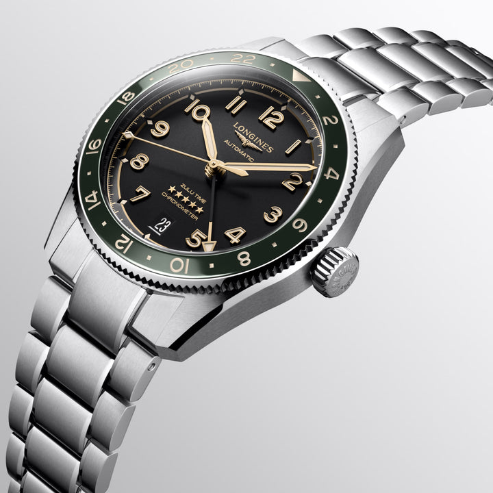 Longines Uhr Spirit Zulu Time 39 mm Anthrazit Automatik Stahl L3.802.4.63.6