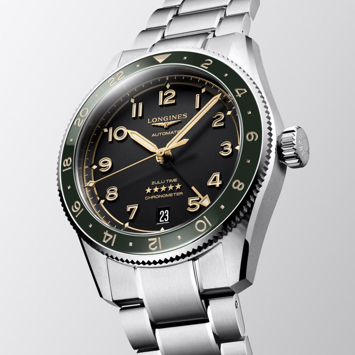 Longines Uhr Spirit Zulu Time 39 mm Anthrazit Automatik Stahl L3.802.4.63.6