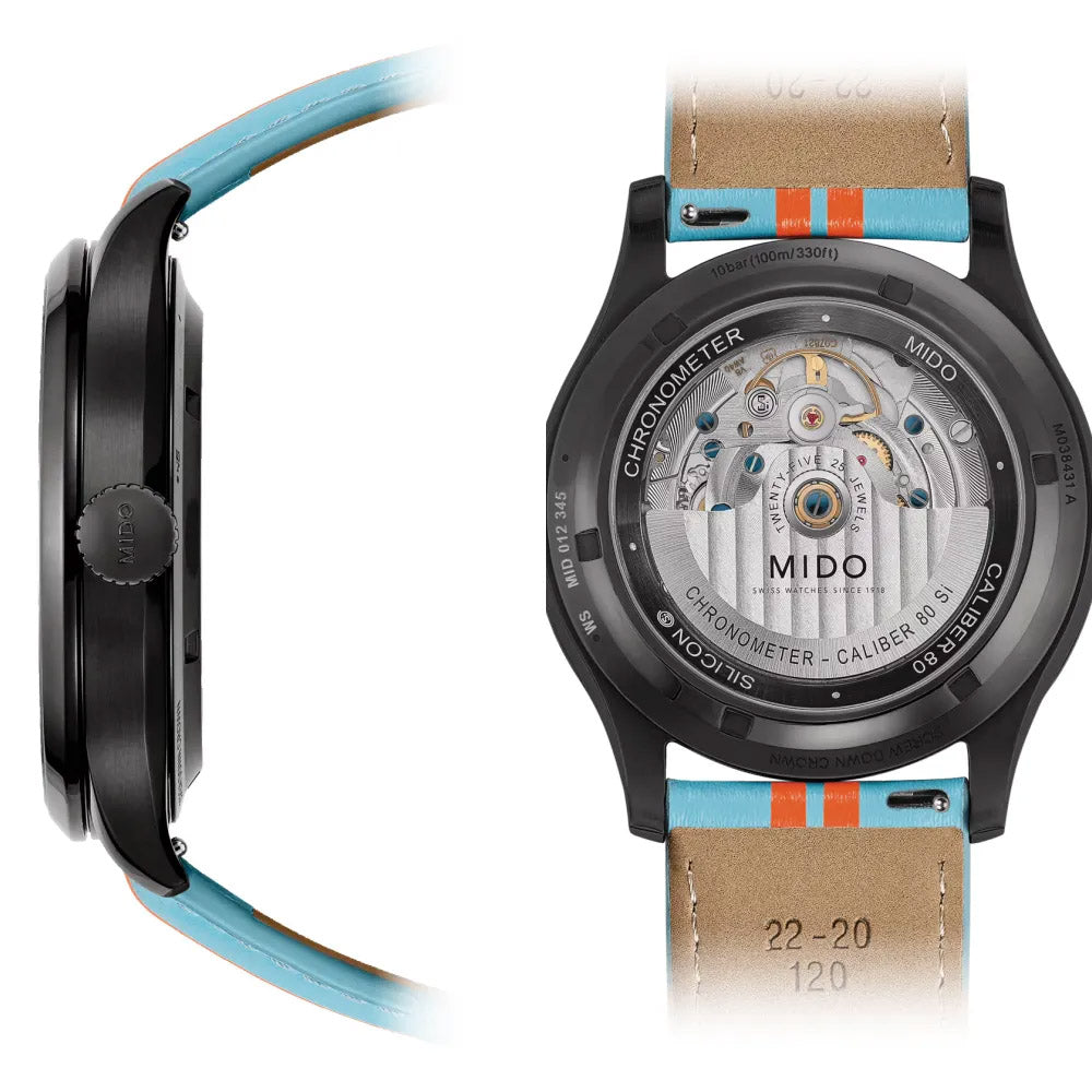 Mido-Uhr Multifort Chronometer 1 Racer 42 mm, schwarzer Automatikstahl, schwarzes PVD-Finish M038.431.36.051.00