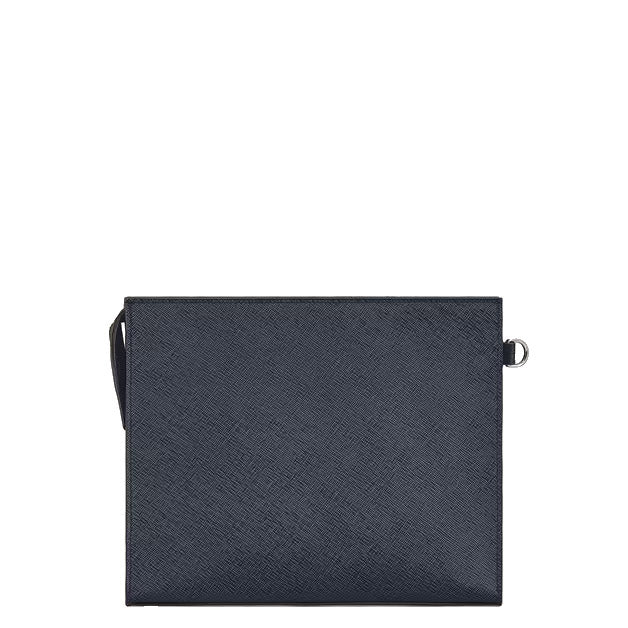 Montblanc blaue Tweed-Clutch 220428