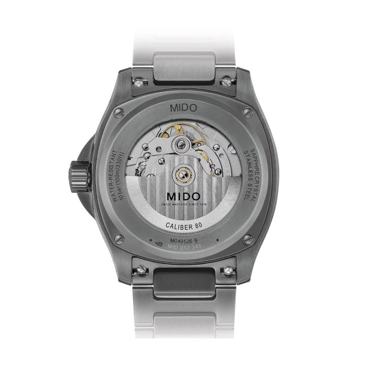 Mido horloge Multifort TV Big Date S01E02 40mm automatisch grijs staal antraciet PVD afwerking M049.526.33.081.01