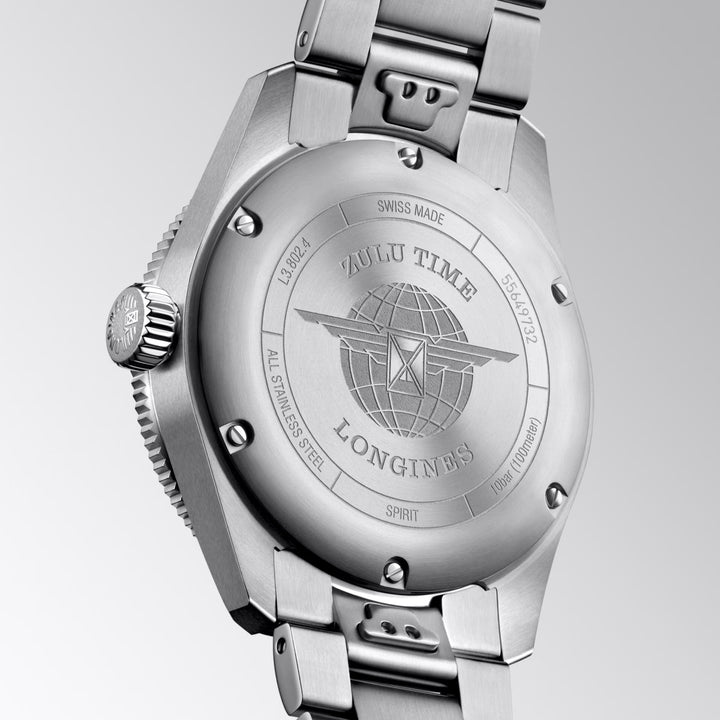 Longines Uhr Spirit Zulu Time 39 mm Anthrazit Automatik Stahl L3.802.4.63.6