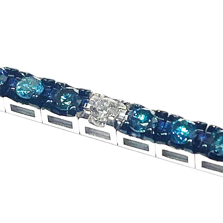 Sidalo armband Tennis Gold White 18KT Blue Diamonds M 5188-10-1-BB