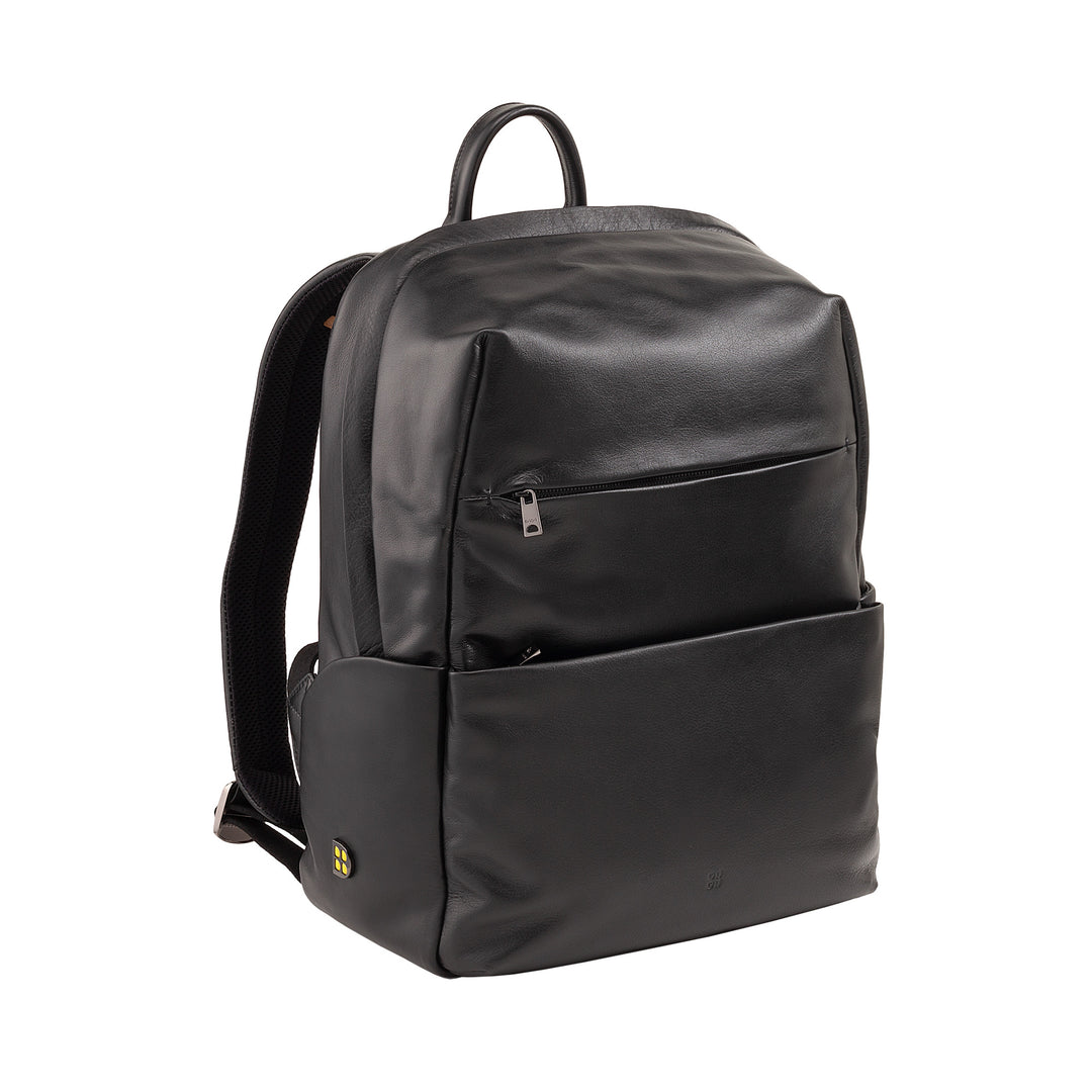 DUDU Unisex Leather Travel Backpack for Men and Women - Stylish and Durable Backpack for Tablet, Hiking and Work - Adjustable Shoulder Straps and Ergonomic Design