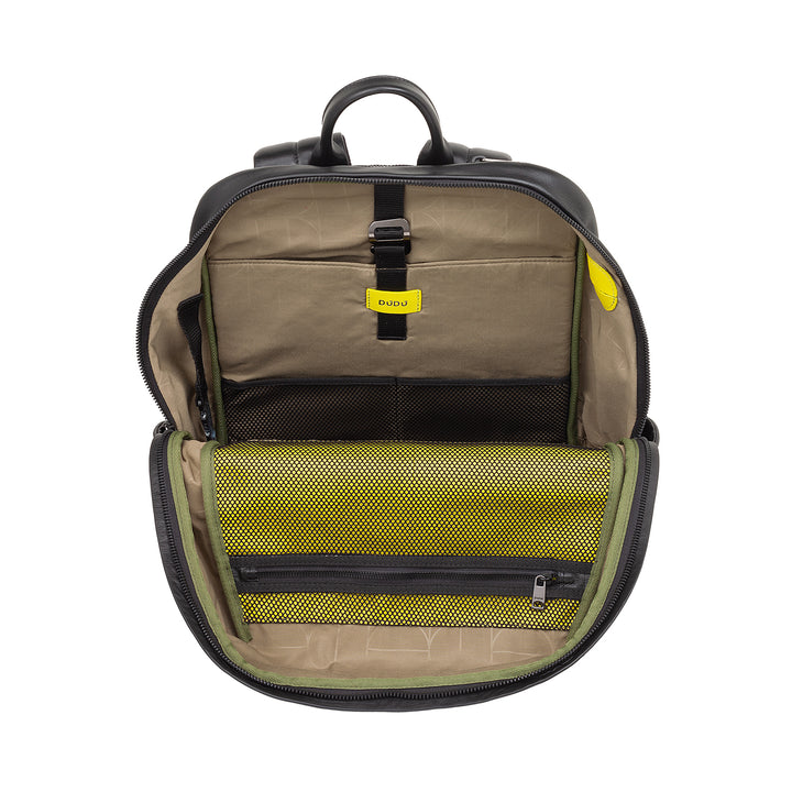 DUDU Unisex Leather Travel Backpack for Men and Women - Stylish and Durable Backpack for Tablet, Hiking and Work - Adjustable Shoulder Straps and Ergonomic Design