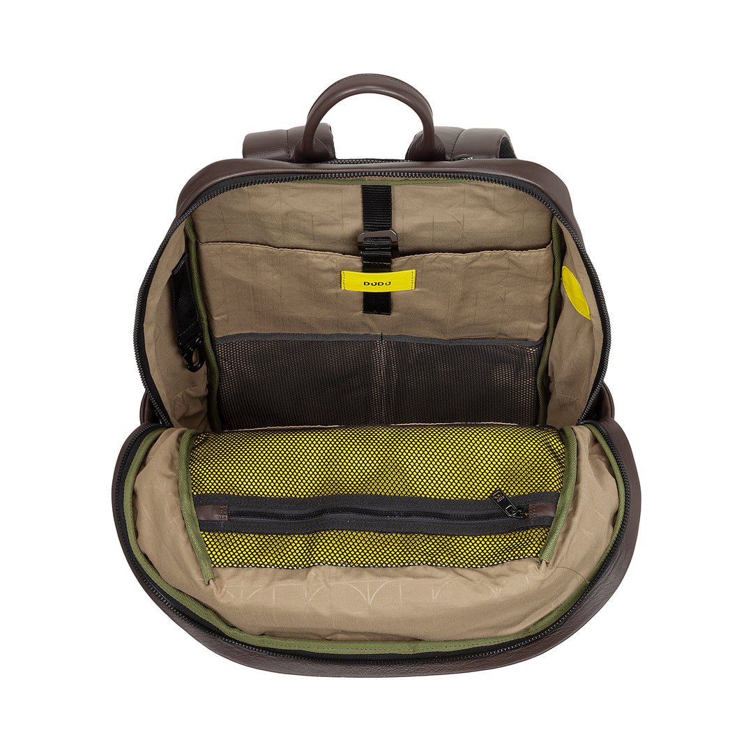DUDU Unisex Leather Travel Backpack for Men and Women - Stylish and Durable Backpack for Tablet, Hiking and Work - Adjustable Shoulder Straps and Ergonomic Design