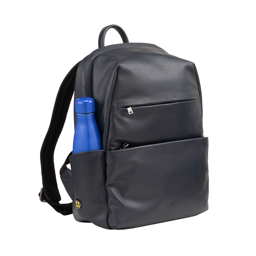 DUDU Unisex Leather Travel Backpack for Men and Women - Stylish and Durable Backpack for Tablet, Hiking and Work - Adjustable Shoulder Straps and Ergonomic Design