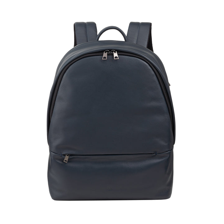 DUDU Leather Backpack for Men and Women 15L PC Holder - Elegant Travel and Work Backpack with Padded Laptop Pocket (up to 13"), Adjustable Shoulder Straps and Compact Design