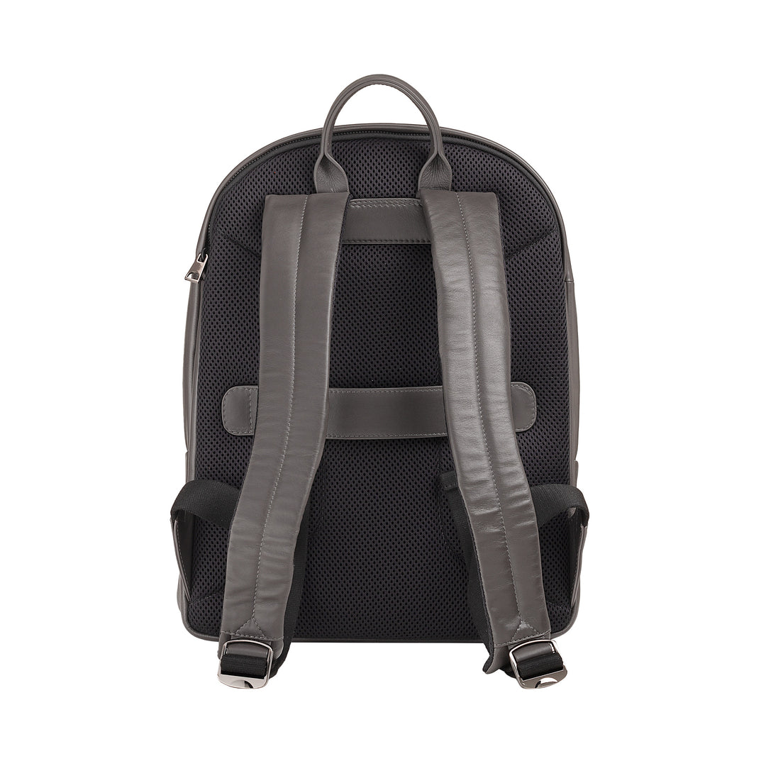 DUDU Leather Backpack for Men and Women 15L PC Holder - Elegant Travel and Work Backpack with Padded Laptop Pocket (up to 13"), Adjustable Shoulder Straps and Compact Design