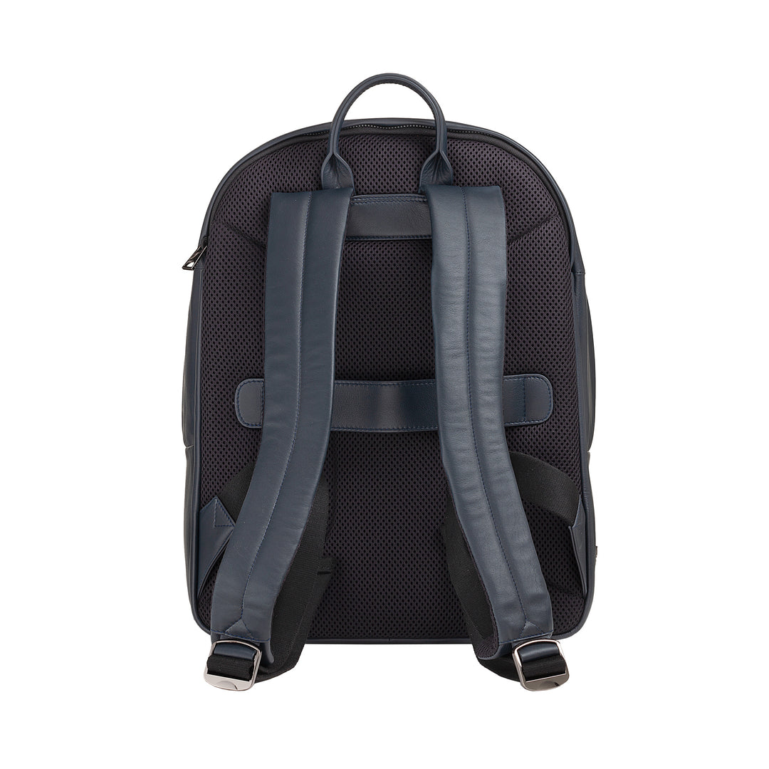 DUDU Leather Backpack for Men and Women 15L PC Holder - Elegant Travel and Work Backpack with Padded Laptop Pocket (up to 13"), Adjustable Shoulder Straps and Compact Design