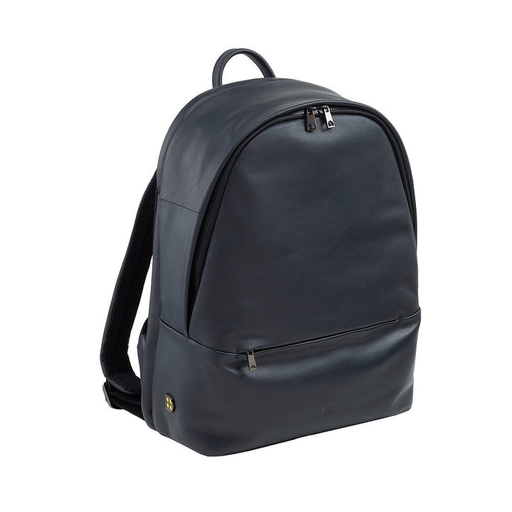 DUDU Leather Backpack for Men and Women 15L PC Holder - Elegant Travel and Work Backpack with Padded Laptop Pocket (up to 13"), Adjustable Shoulder Straps and Compact Design