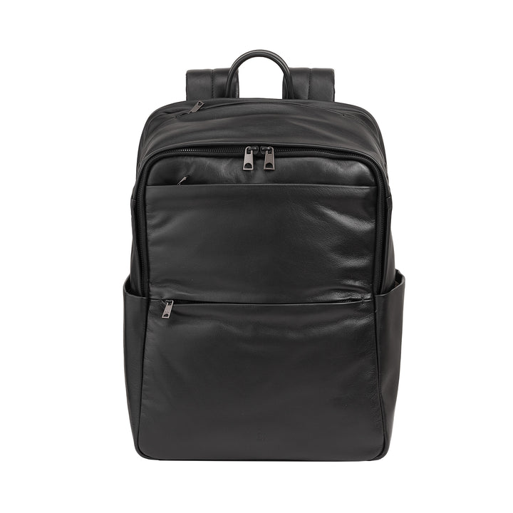 DUDU Leather Backpack for Men and Women, PC holder up to 15.6" MacBook 16 Inch, 20 Liter Travel Backpack, Elegant Multicompartment Work Office Backpack