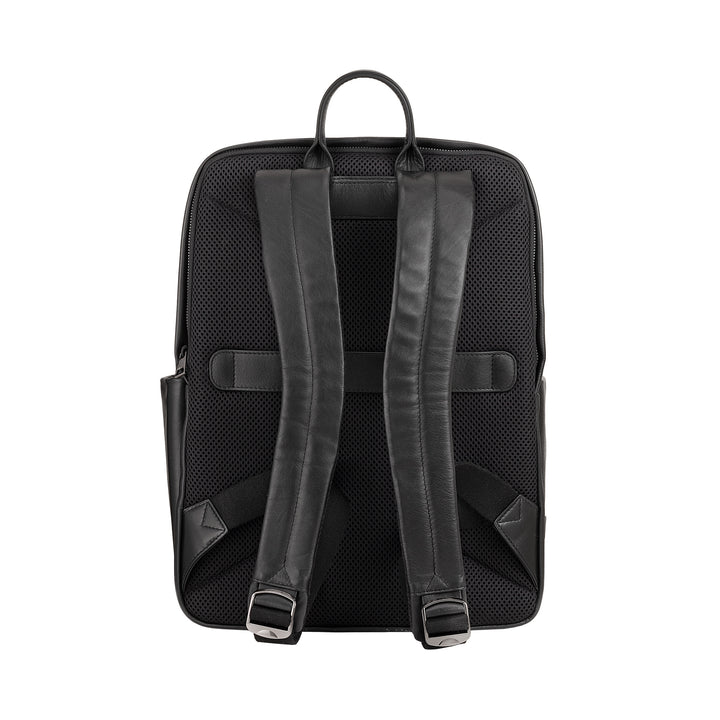 DUDU Leather Backpack for Men and Women, PC holder up to 15.6" MacBook 16 Inch, 20 Liter Travel Backpack, Elegant Multicompartment Work Office Backpack