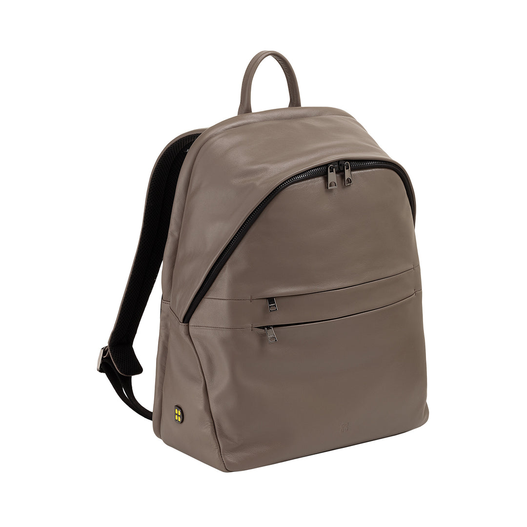 DUDU Leather Backpack for Men and Women, PC holder up to 15.6" MacBook 16 Inch, 20 Liter Travel Backpack, Office Work Backpack with an Elegant Essential Design
