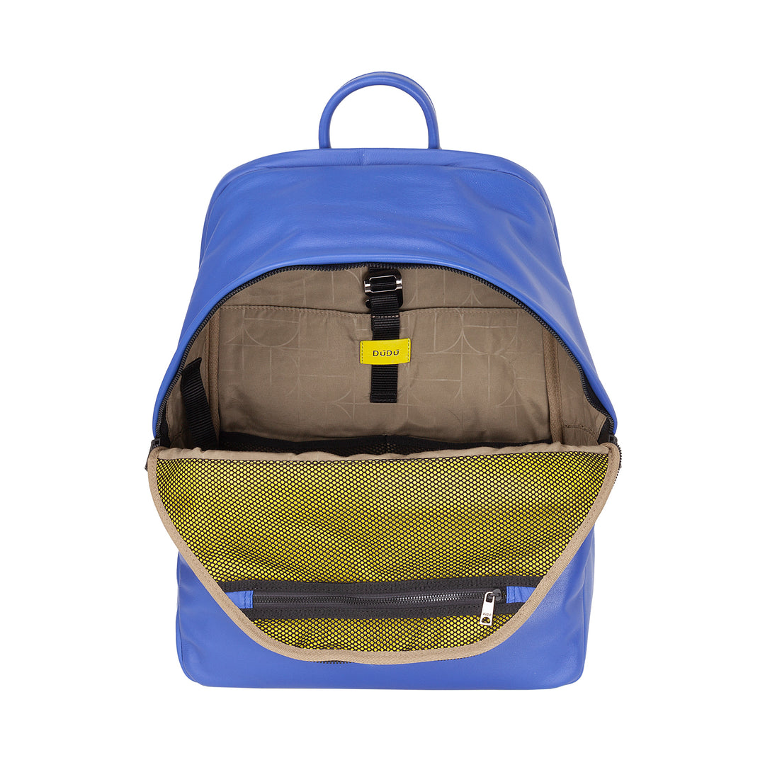 DUDU Leather Backpack for Men and Women, PC holder up to 15.6" MacBook 16 Inch, 20 Liter Travel Backpack, Office Work Backpack with an Elegant Essential Design