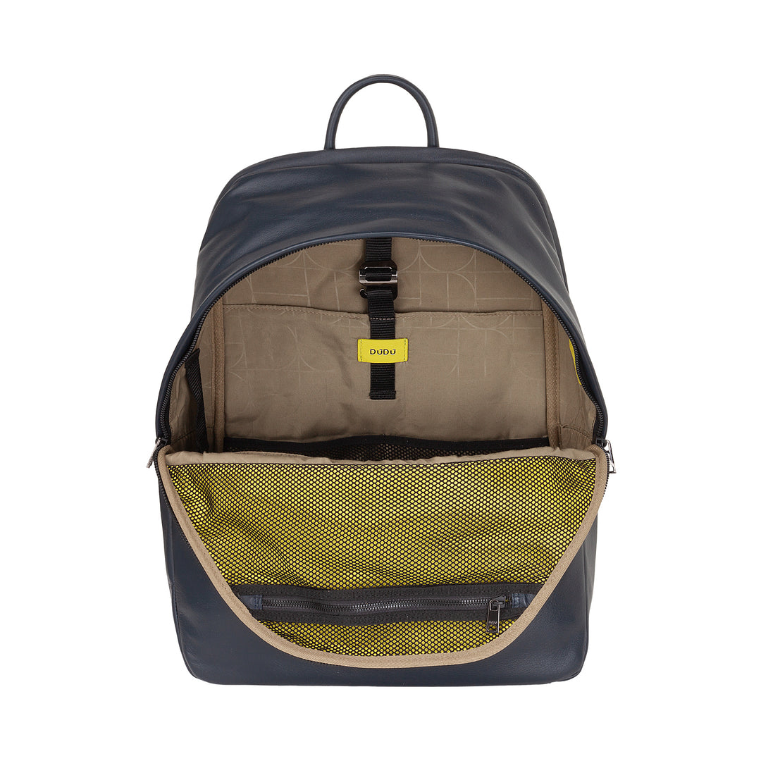 DUDU Leather Backpack for Men and Women, PC holder up to 15.6" MacBook 16 Inch, 20 Liter Travel Backpack, Office Work Backpack with an Elegant Essential Design