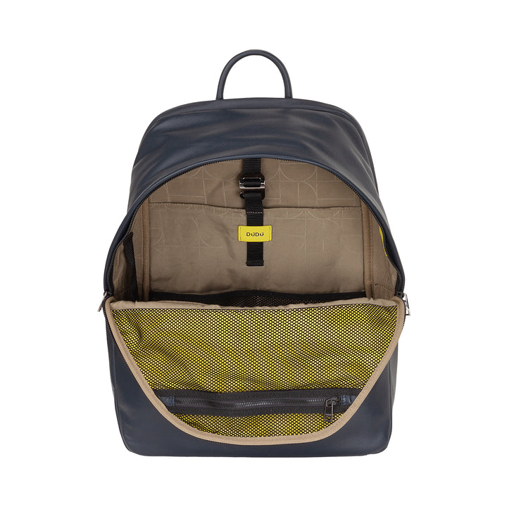 DUDU Leather Backpack for Men and Women, PC holder up to 15.6" MacBook 16 Inch, 20 Liter Travel Backpack, Office Work Backpack with an Elegant Essential Design