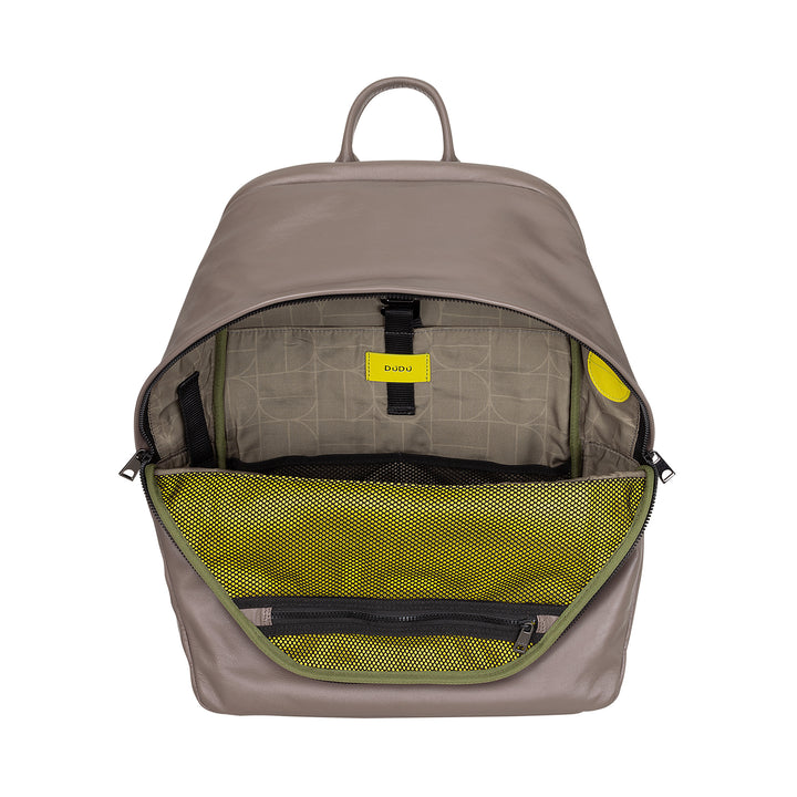 DUDU Leather Backpack for Men and Women, PC holder up to 15.6" MacBook 16 Inch, 20 Liter Travel Backpack, Office Work Backpack with an Elegant Essential Design