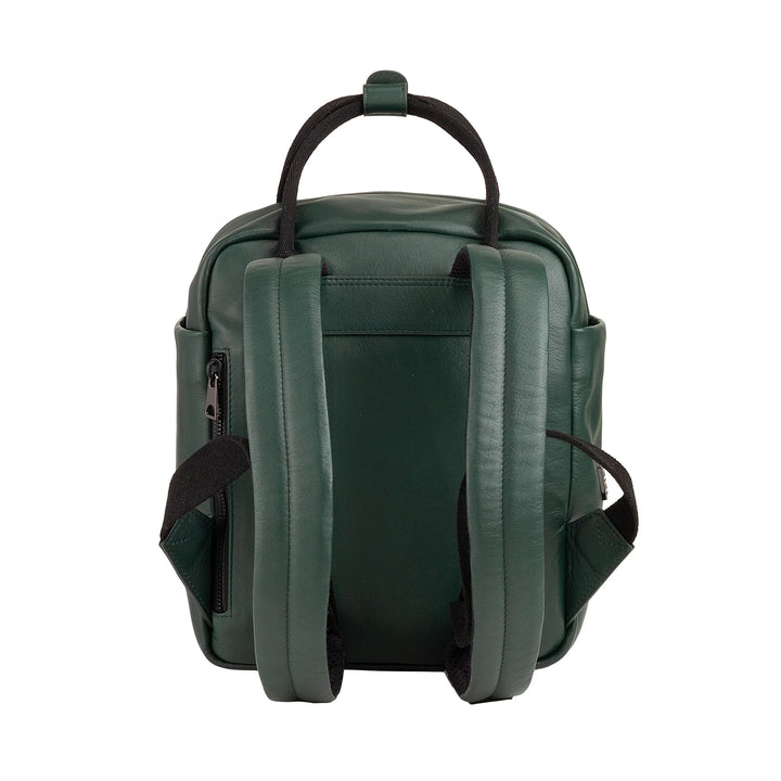 DUDU Leather Backpack for Men and Women - Elegant and Compact Unisex Casual Backpack, 6.5 Litres, with Front Pocket and Tablet Compartment, Perfect for Work, Travel and Leisure