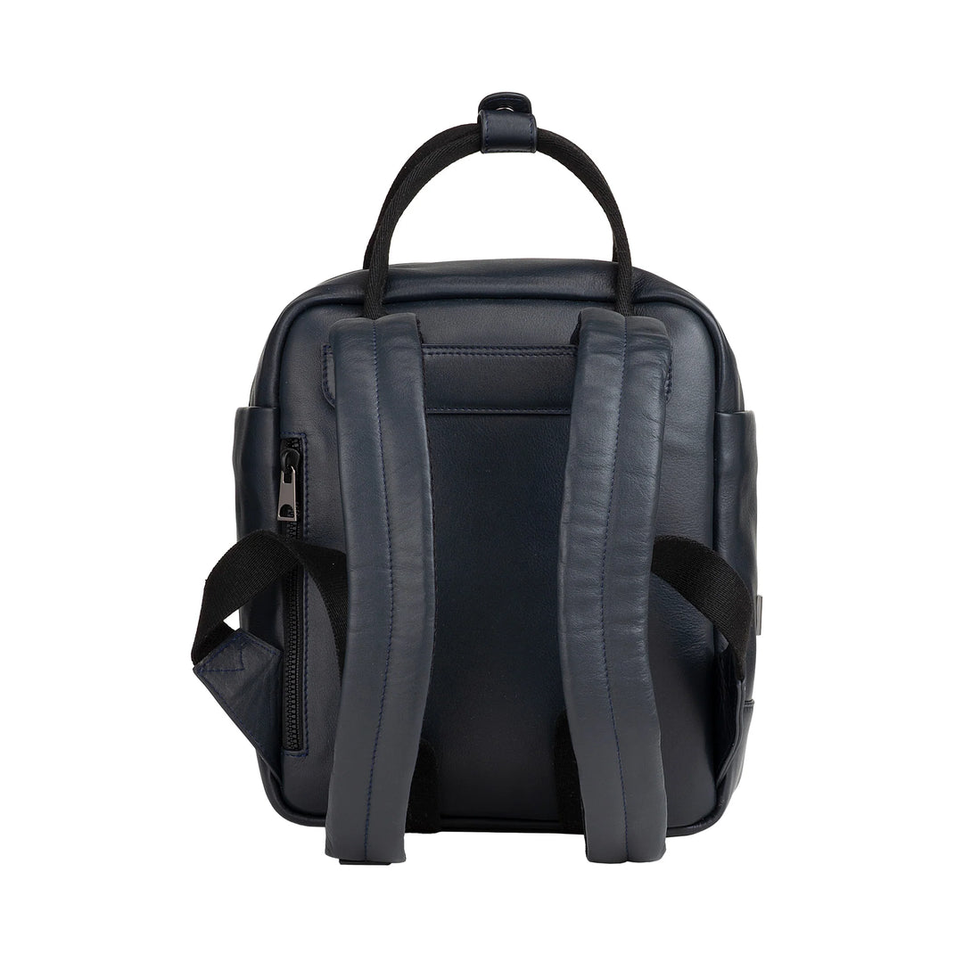 DUDU Leather Backpack for Men and Women - Elegant and Compact Unisex Casual Backpack, 6.5 Litres, with Front Pocket and Tablet Compartment, Perfect for Work, Travel and Leisure